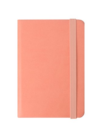 Записная книжка А7 80л лин. Joy Book. Персиковый пух иск.кожа, тонир.блок, скругл.углы, ляссе, резинка, карман на задн.форзаце