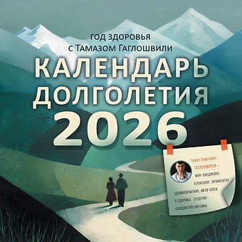 Календарь 2026г 300*300 Год здоровья с Тамазом Гаглошвили. Календарь долголетия настенный, на скрепке