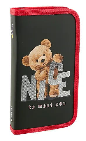 Пенал 1отд. Мишка NICE 19*11см, молния, ламинат, 3D-фольга