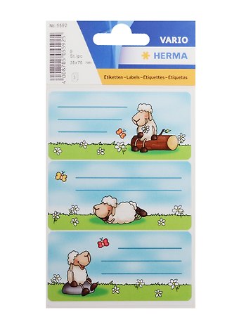 Наклейки для тетрадей ОВЕЧКА, 3шт.на листе, Herma