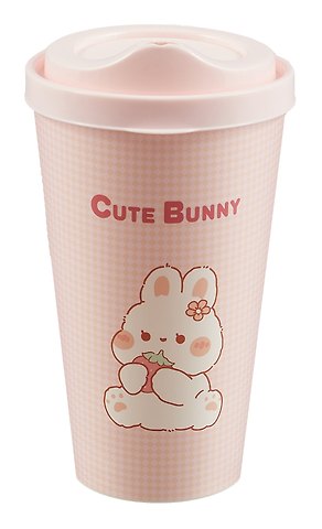 Стакан с крышкой Kawaii Зайчик (пластик) (550 мл) (СП2-2024)