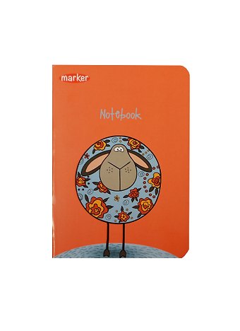 Записная книжка А6 40л кл. Овцы карт.обл., мат.лам., выб.лак, блок офсет, сшивка, ассорти, MARKER ARTE