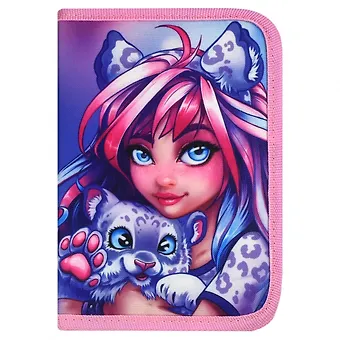 Пенал Феникс+, Девушка с барсом, 1 отделение