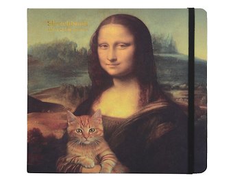 Скетчбук 200*200 56л "КотоАрт. Мона Лиза" 140г/м2, тв.обложка, 7БЦ, резинка, скругл.углы, ляссе