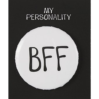 Значок круглый BFF (белый) (металл) (38мм)