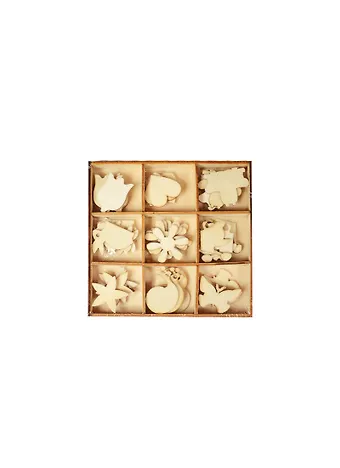 Набор деревян. эл./кор. Сердце/ цветы (45эл/уп) (11-02717-L1)