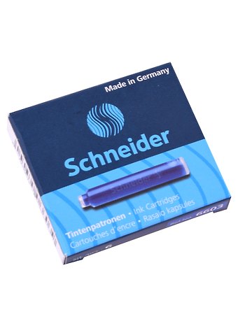 Картриджи для перьевой ручки набор 6 штук, синий, Schneider