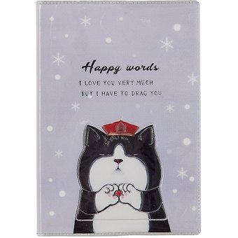Записная книжка А6- 70л лин. Happy words ПВХ-обл., ассорти