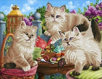 Алмазная мозаика ТМ Рыжий кот (класс.) 40х50см, с подр., с частичным заполн. (15 цв.) Шкодные котята ACD5008