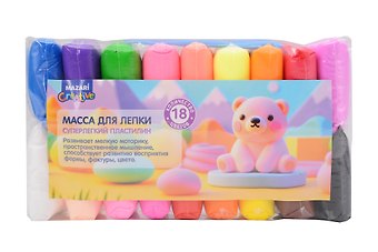 Суперлегкий пластилин. Масса для лепки 18 цветов, M-4197-18