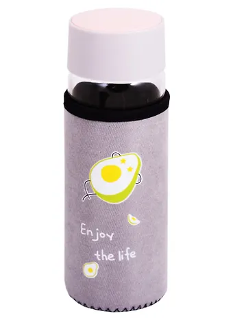 Бутылка в чехле велюр Авокадо Enjoy the life (стекло) (350мл) (12-7599-BSQ-200)