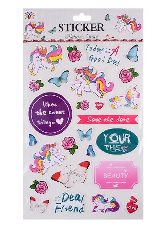 Стикеры бумажные Unicorn