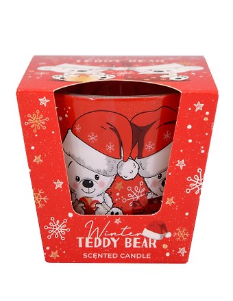 Ароматизированная свеча в стакане Зимний Плюшевый мишка (Winter Teddy Bear) (115г) (подарочная упаковка)
