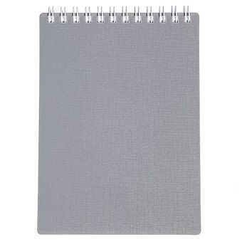 Блокнот А6 80л кл. CANVAS серый, пласт.обл, спираль