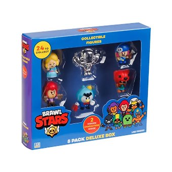 Набор коллекционных фигурок Brawl Stars, 8 шт., 2 редких героя: Леон и Мэг, (5см), (BRW2070B)