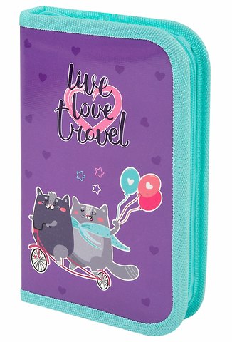 Пенал 1 отделение Bike cats 19*11 см