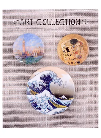 Набор значков Art collection (металл) (2 шт 25мм, 1 шт 38мм)