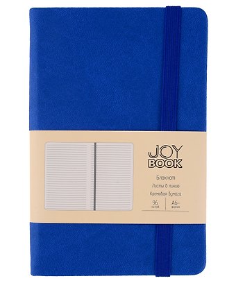 Записная книжка А6- 96л кл. Joy Book. Синее озеро иск.кожа, тонир.блок, скругл.углы, ляссе, резинка, карман на задн.форзаце