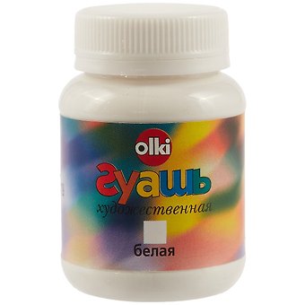 Гуашевая белая краска olki, 100 мл