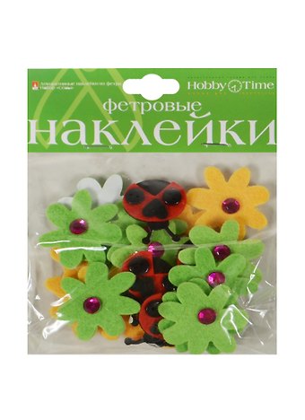 Декоративные наклейки из фетра Цветы Лето (2-093/04) (3 вида) (упаковка)