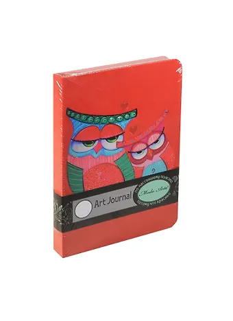 Записная книжка А6+ 80л кл. Совы. Owls тонир.бумага, тв.переплет, тисн.золотом, ляссе, ассорти, MODO ARTE
