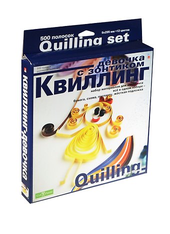 Набор для творчества, HOBBY TIME, Набор для Квиллинга №3 500 полос Девочка с зонтиком