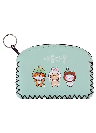 Кошелек на молнии Kawaii Зверюшки (9х13) (кожзам)