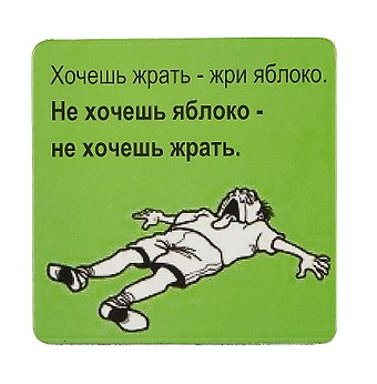 Сувенир МАГНИТИК Магнит 6,5*6,5см Приколы: Хочешь жрать - жри яблоко...