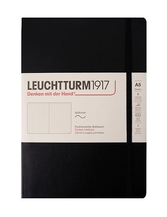 Книга для записей A5, 61 лист в точку Classic, мягкая обложка, черный, Leuchtturm1917