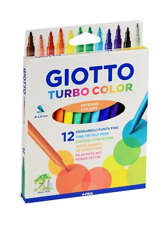 Фломастеры Giotto, Turbo Color, 12 цветов