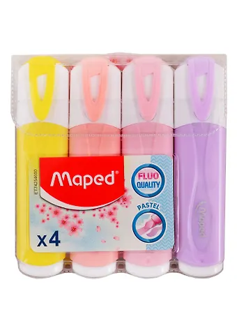 Текстовыделители Maped, Fluo Peps Pastel, 4 цвета