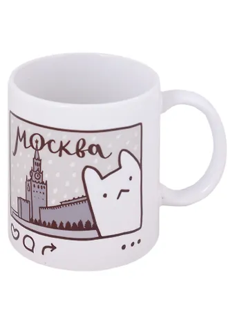 Кружка СПб Кот Питер - Москва (керамика) (330мл) (коробка)