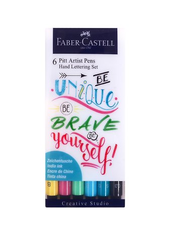 Набор капиллярных ручек Pitt Artist Pen Lettering ассорти, 6шт., 0,3мм/Brush