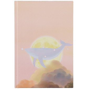 Книга для записей А5 100л кл. Whale in the clouds 7БЦ, мат.ламинация, ляссе, ассорти, инд.уп.