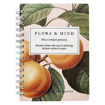 Блокнот Flora. Персики, 80 листов в клетку, 102 х 142, спираль