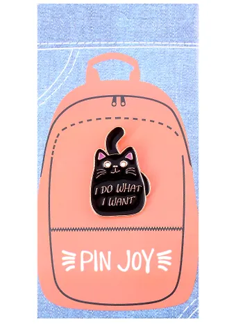 Значок Pin Joy Котик I do what I want (металл) (12-08599-936)