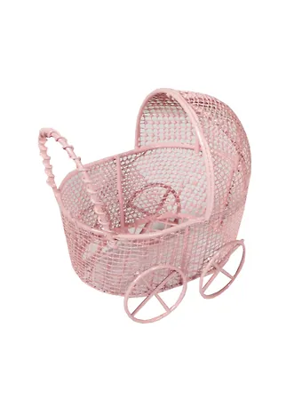Набор для творчества Декоративные элементы из металла Коляска розовая/белая 7*8см в ассортименте