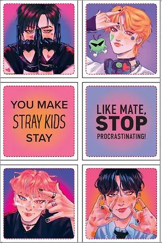 Stray Kids. Набор 3D стикеров (6 штук)