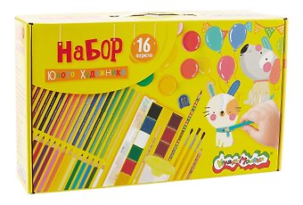 Набор для творчества 16пр ЮНЫЙ ХУДОЖНИК 360*220*90, подароч.коробка, Каляка-Маляка