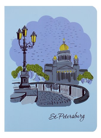 Записная книжка А6 24л кл. Исаакиевский собор, тонир. внутр. блок, сшивка