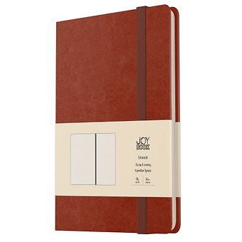 Книга для записей А4- 96л кл. "Joy Book. Имбирный пряник" иск.кожа, тонир.блок, скругл.углы, ляссе, резинка