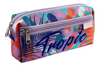 Пенал-косметичка 2 отделения Tropical 21*10*5 см, Erich Krause