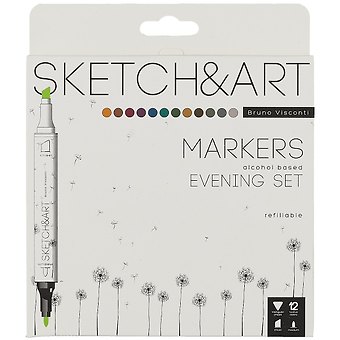 Маркеры для скетчинга 12цв SKETCH&ART Вечер, Bruno Visconti
