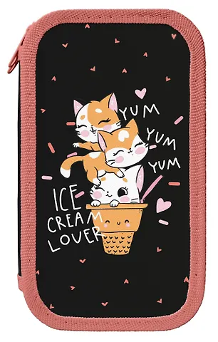 Пенал 2 отделения Котопончик 19*10,5 см