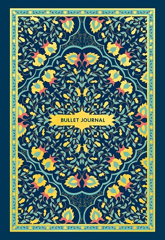 Книга для записей А5 80л тчк. Bullet Journal (ковер золотой) с наклейками
