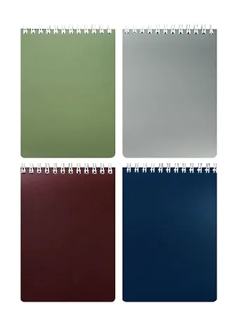 Блокнот А6 80л кл. METALLIC пласт.обл, спираль, ассорти, Hatber