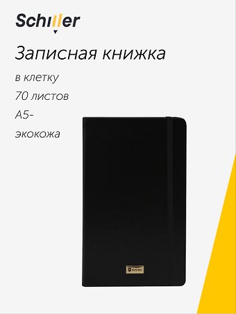 Книга для записей «Universal» А5-, 70 листов в клетку, черная, Schiller