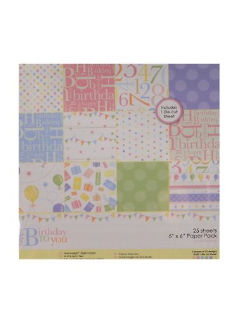 Бумага для скрапбукинга Happy Birthday... (11062706) (25л. х 12 дизайн.) (15,2х15,2см) (упаков