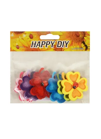 Набор из фетра Четырёхлистник с божьей коровкой (11051901) (6 шт) (цвета микс)