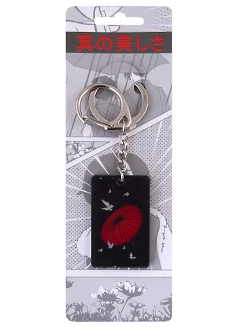 Брелок Аниме Японский зонтик и бабочки (акрил) (3х5)